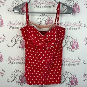 Captiva by Christina bikini tankini top shirt dotted Polka Dot Women's Top